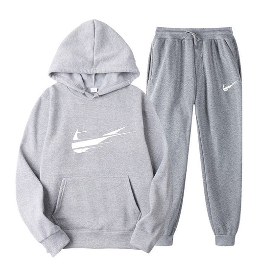 Hooded pullover printed sweatpants