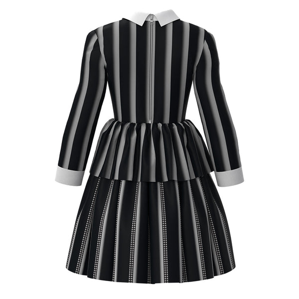 Jiamai New Wednesday Cosplay Striped Dress