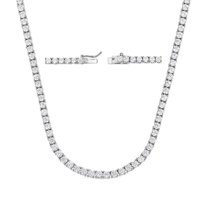 Copper Plated 18K Gold Zirconia Tennis Necklace