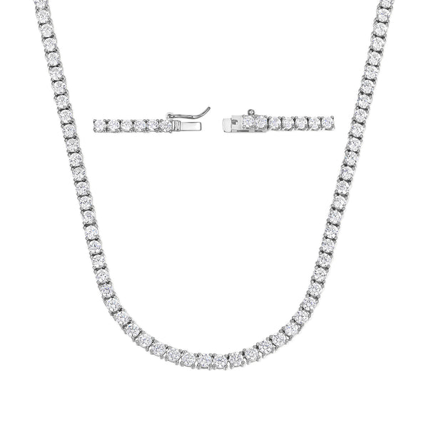 Copper Plated 18K Gold Zirconia Tennis Necklace
