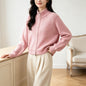 Solid color stand up collar sweater