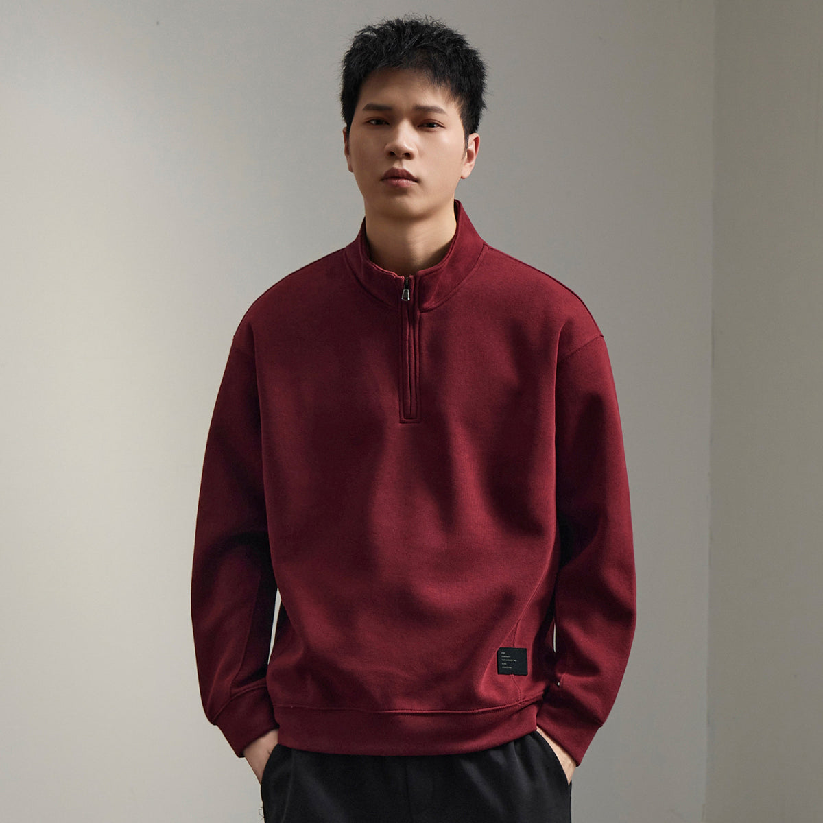 Retro Half Zip Pullover Sweatshirt