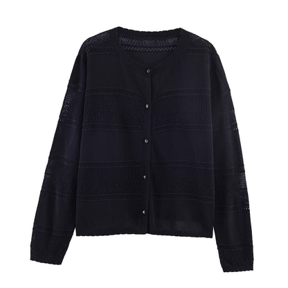 Women's Hollow Mesh Knit Cardigan Lightweight