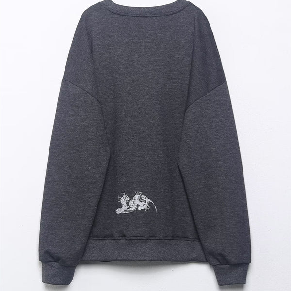 Animal print wash effect hoodie