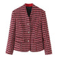 V-neck woolen suit jacket for women