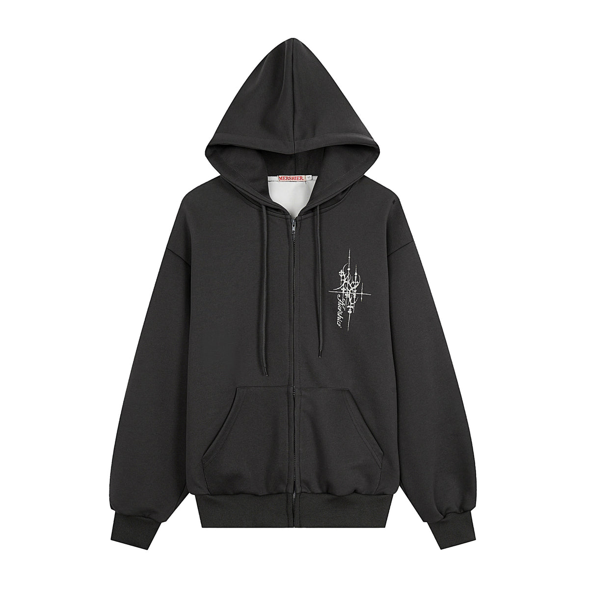 Graffiti print oversized hooded open front sweatshirt - view 2