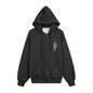 Graffiti print oversized hooded open front sweatshirt - view 2