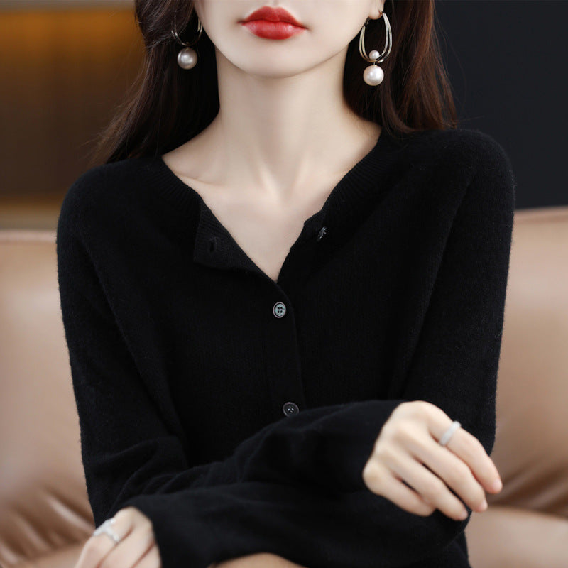 Osmanthus needle wool sweater women's knitted cardigan