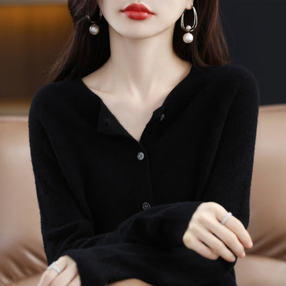 Osmanthus needle wool sweater women's knitted cardigan