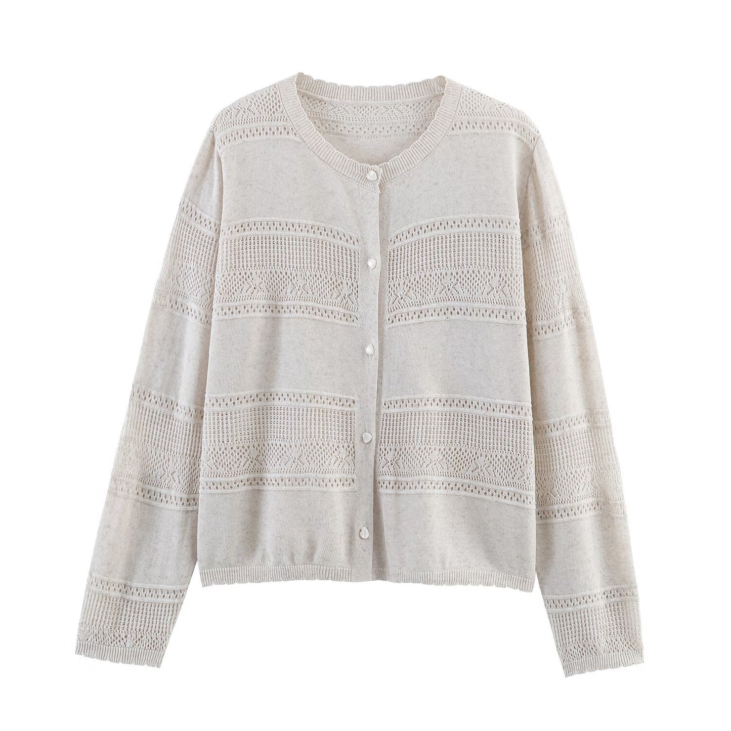 Women's Hollow Mesh Knit Cardigan Lightweight
