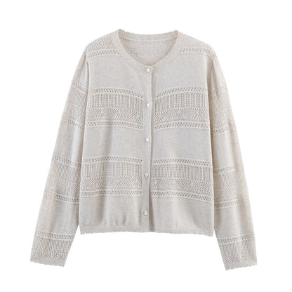 Women's Hollow Mesh Knit Cardigan Lightweight