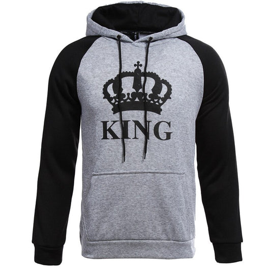 KING Queen Crown Print Unisex Autumn Hoodies Sweatshirt