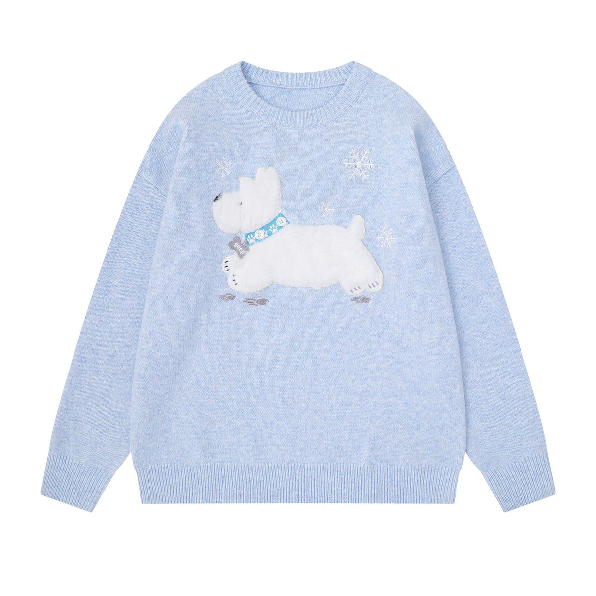 Cartoon Dog Embroidery Sweater Women