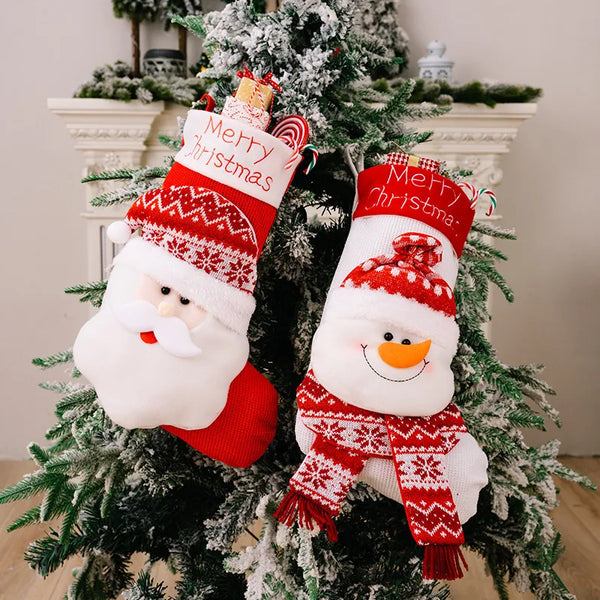 3D Elk Knit Christmas Socks