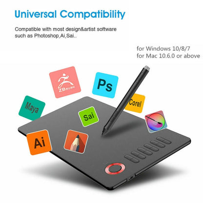 VEIKK A15 10x6 inch 5080 LPI Smart Touch Electronic Graphic Tablet, with Type-C Interface(Gold)