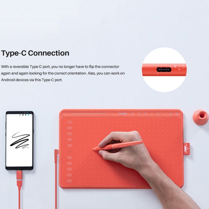 HUION HS611 5080 LPI Touch Strip Art Drawing Tablet for Fun, with Battery-free Pen & Pen Holder (Grey)