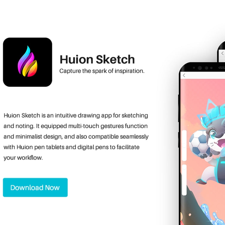 HUION HS611 5080 LPI Touch Strip Art Drawing Tablet for Fun, with Battery-free Pen & Pen Holder (Grey)