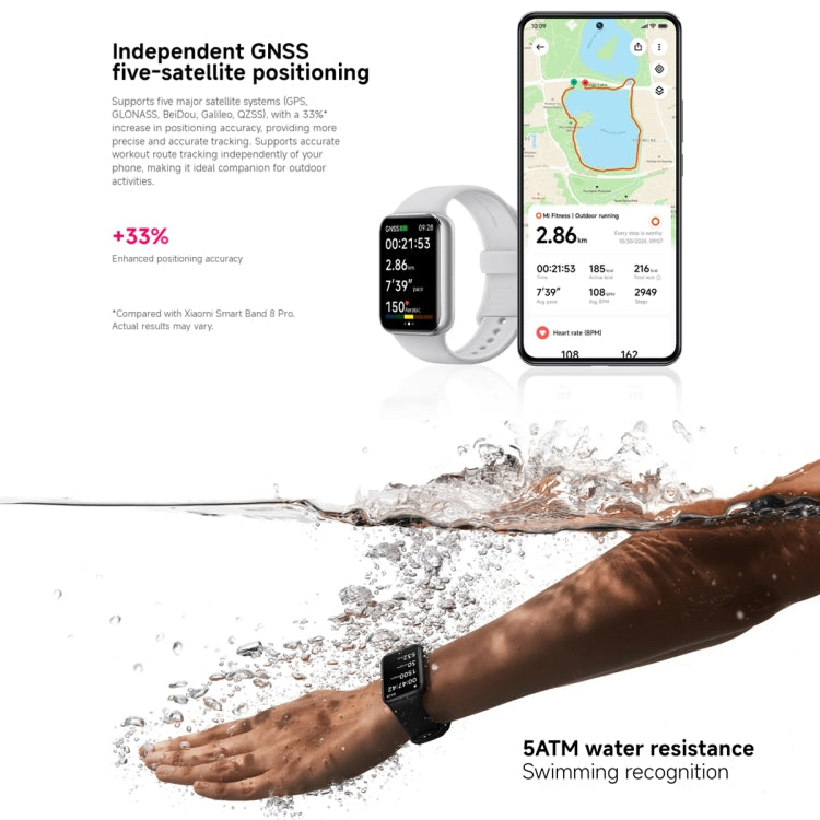 Original Xiaomi Smart Band 9 Pro 1.74 inch AMOLED Screen 5ATM Waterproof Smart Watch, Support Blood Oxygen / Heart Rate Monitor (Silver)