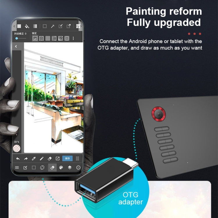Tablette graphique électronique VEIKK A15PRO 10x6 pouces 5080 LPI, interface Type-C, tactile intelligente (Bleu)