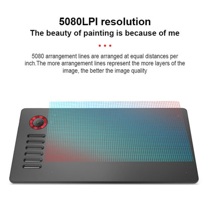 Tablette graphique électronique VEIKK A15PRO 10x6 pouces 5080 LPI, interface Type-C, tactile intelligente (Bleu)