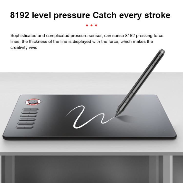 Tablette graphique électronique VEIKK A15PRO 10x6 pouces 5080 LPI, interface Type-C, tactile intelligente (Bleu)