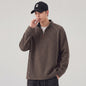Casual Raglan Sleeve Half Zip Stand Collar Men's Sweatshirt