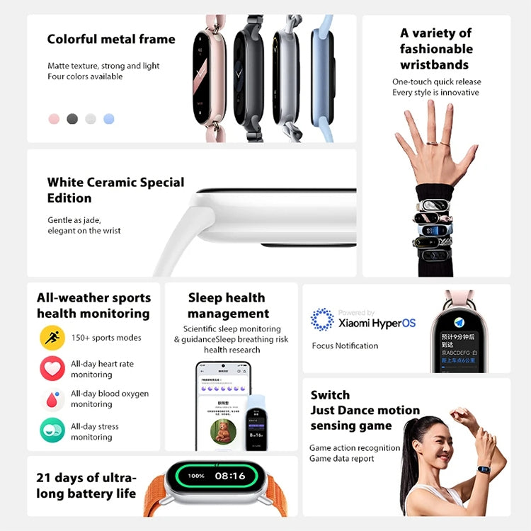 Original Xiaomi Smart Band 9 1.62 inch AMOLED Screen 5ATM Waterproof Smart Watch, Support Blood Oxygen / Heart Rate Monitor (Black)