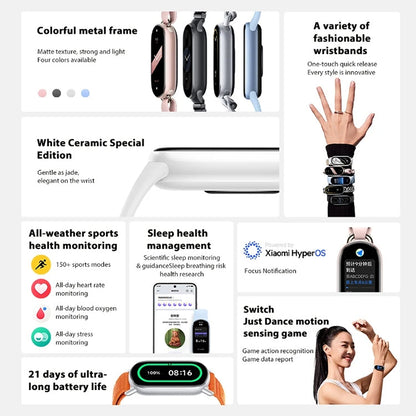 Original Xiaomi Smart Band 9 1.62 inch AMOLED Screen 5ATM Waterproof Smart Watch, Support Blood Oxygen / Heart Rate Monitor (Black)