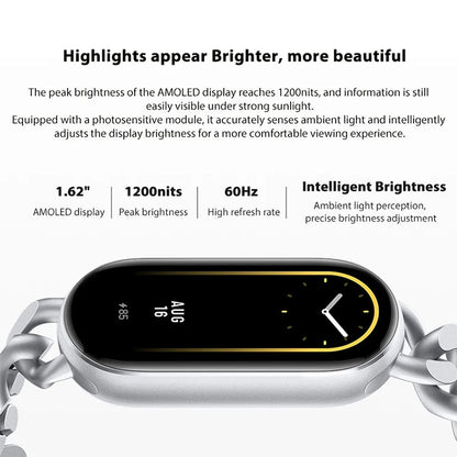 Original Xiaomi Smart Band 9 1.62 inch AMOLED Screen 5ATM Waterproof Smart Watch, Support Blood Oxygen / Heart Rate Monitor (Black)