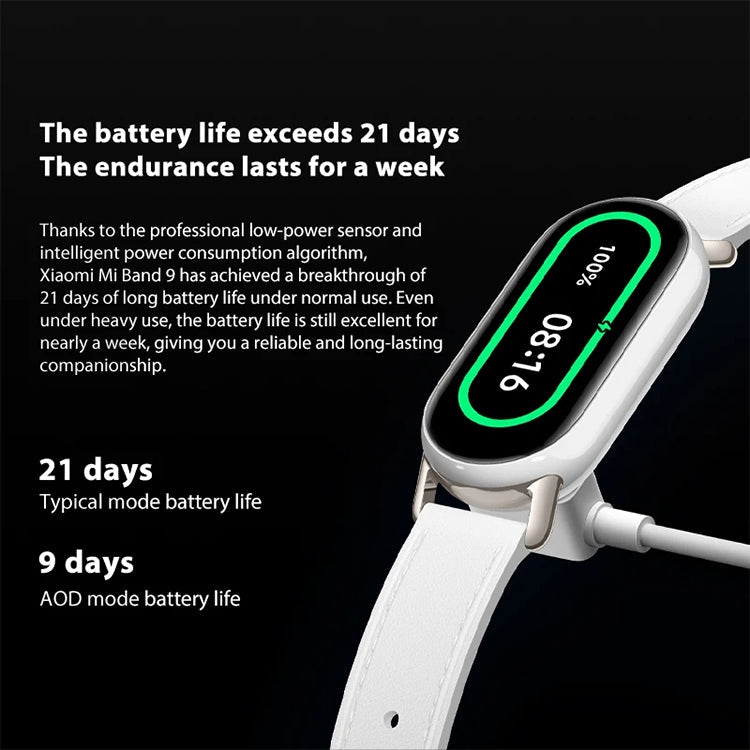 Original Xiaomi Smart Band 9 1.62 inch AMOLED Screen 5ATM Waterproof Smart Watch, Support Blood Oxygen / Heart Rate Monitor (Black)