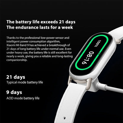 Original Xiaomi Smart Band 9 1.62 inch AMOLED Screen 5ATM Waterproof Smart Watch, Support Blood Oxygen / Heart Rate Monitor (Black)