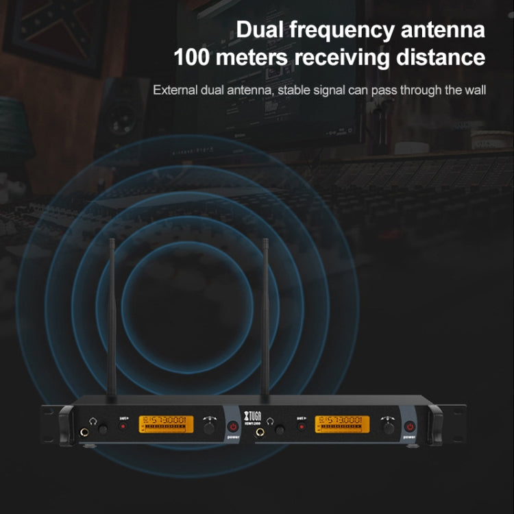 XTUGA IEM1200 Wireless Transmitter 4 Bodypack Stage Singer In-Ear Monitor System (UK Plug)