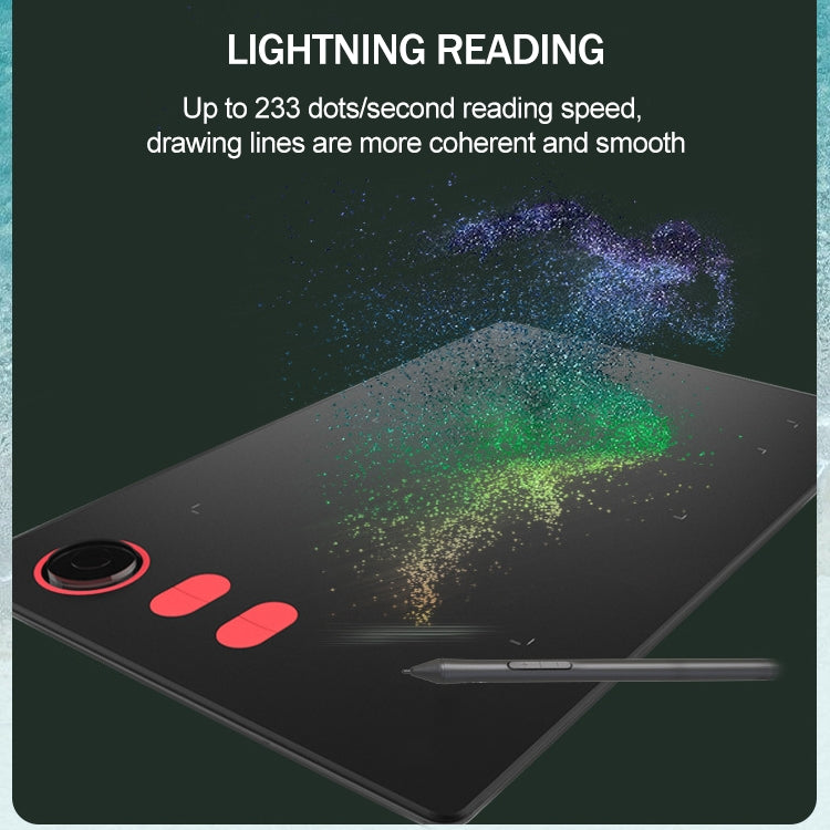 Tablette numérique 10Moons G20, compatible avec les téléphones portables et les tablettes tactiles, dotée d'un stylet passif à 8192 niveaux de pression.