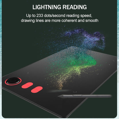 Tablette numérique 10Moons G20, compatible avec les téléphones portables et les tablettes tactiles, dotée d'un stylet passif à 8192 niveaux de pression.
