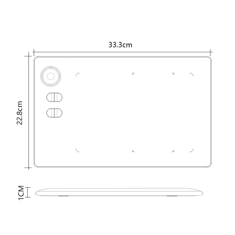 Tablette numérique 10Moons G20, compatible avec les téléphones portables et les tablettes tactiles, dotée d'un stylet passif à 8192 niveaux de pression.
