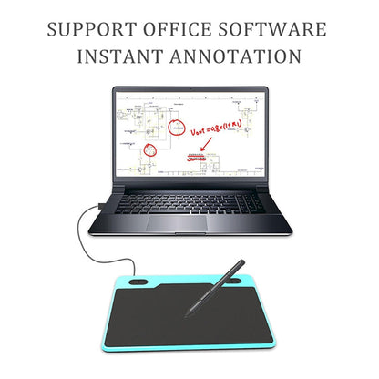 10Moons T503 Drawing Tablet Can Be Connected to mobile Phone Tablet with 8192 Passive Pen(Blue)