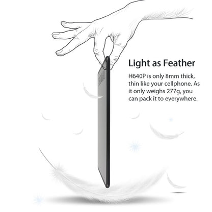 Tablette graphique USB professionnelle HUION Inspiroy Series H640P 5080LPI pour Windows / Mac OS, avec stylet sans batterie
