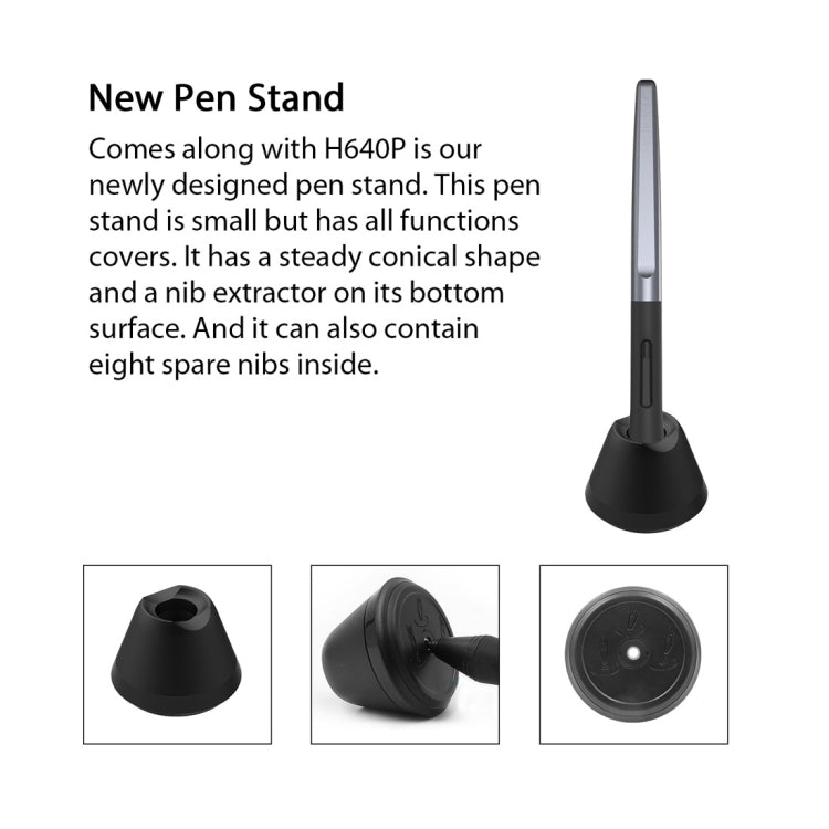 Tablette graphique USB professionnelle HUION Inspiroy Series H640P 5080LPI pour Windows / Mac OS, avec stylet sans batterie
