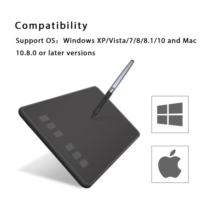 Tablette graphique USB professionnelle HUION Inspiroy Series H640P 5080LPI pour Windows / Mac OS, avec stylet sans batterie