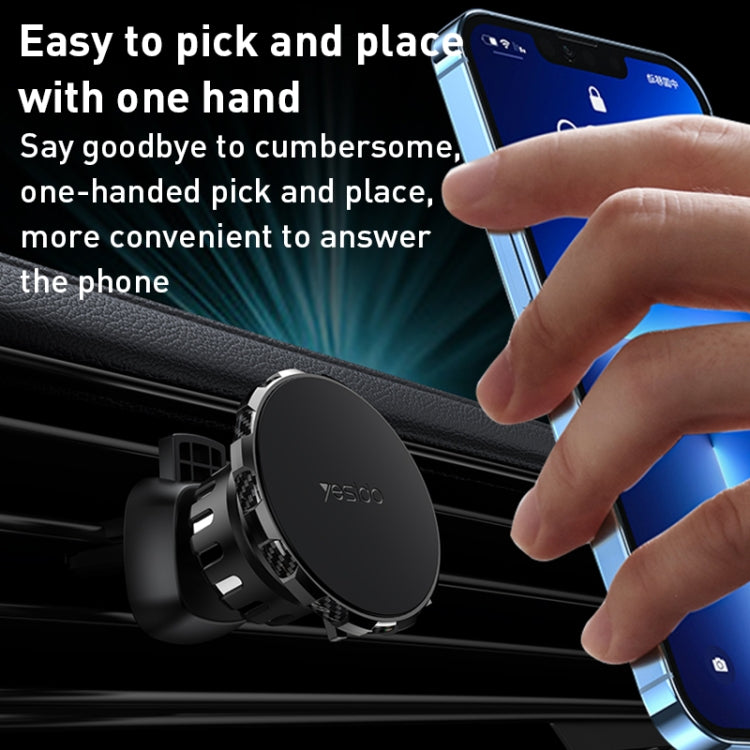 Yesido C159 Suction Cup Type Magnetic Car Phone Holder Set (Black)