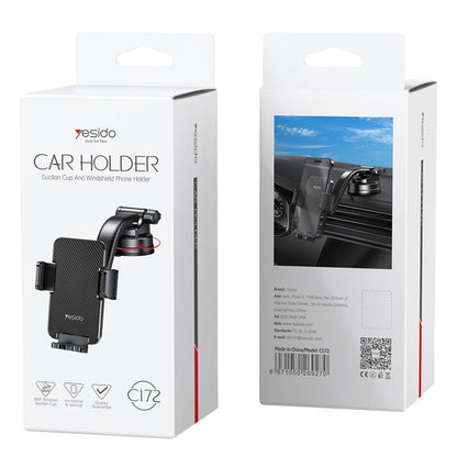 Yesido C172 Suction Cup Type Bending Arm Car Phone Holder (Black)