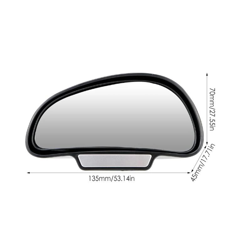 3R-091 Car Blind Spot Left Rear View Wide Angle Adjustable Mirror(Black)