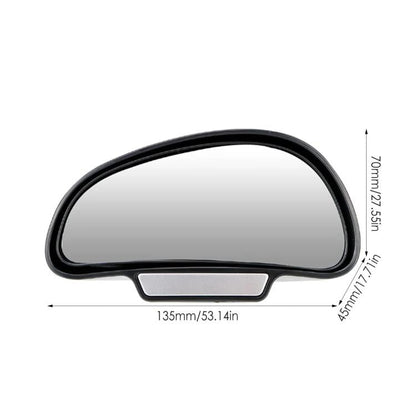 3R-091 Car Blind Spot Left Rear View Wide Angle Adjustable Mirror(Black)