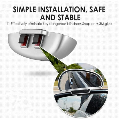3R-091 Car Blind Spot Left Rear View Wide Angle Adjustable Mirror(Black)