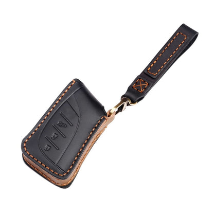 For Lexus 3-button Hallmo Car Cowhide Leather Key Protective Cover Key Case(Brown)