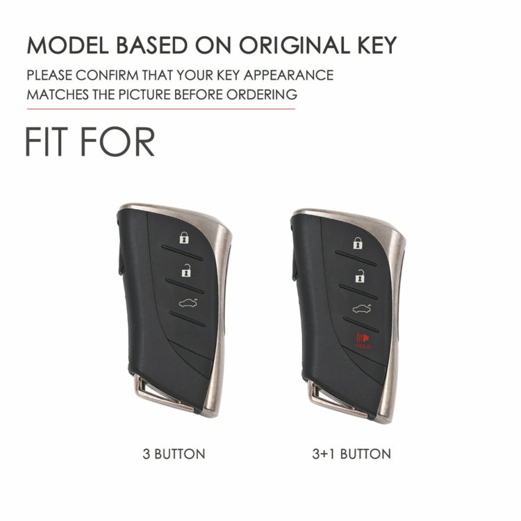 For Lexus 3-button Hallmo Car Cowhide Leather Key Protective Cover Key Case(Blue)