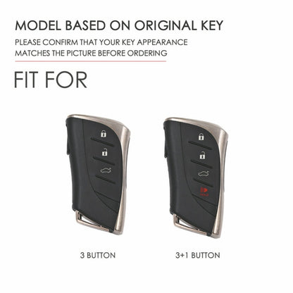For Lexus 3-button Hallmo Car Cowhide Leather Key Protective Cover Key Case(Blue)