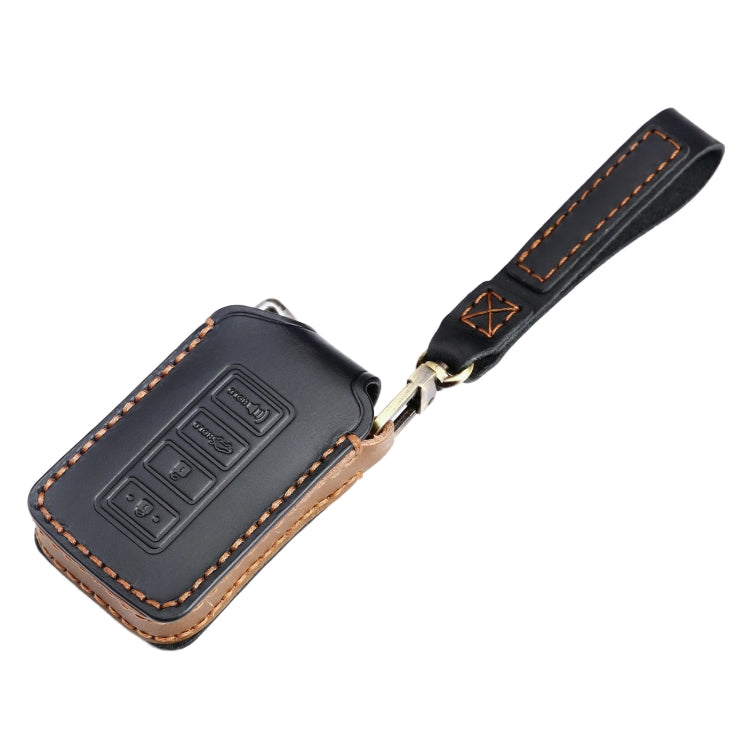 For Lexus 4-button Hallmo Car Cowhide Leather Key Protective Cover Key Case(Black)