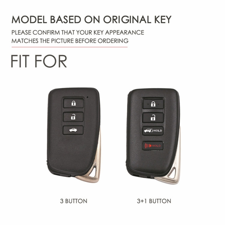 For Lexus 4-button Hallmo Car Cowhide Leather Key Protective Cover Key Case(Black)