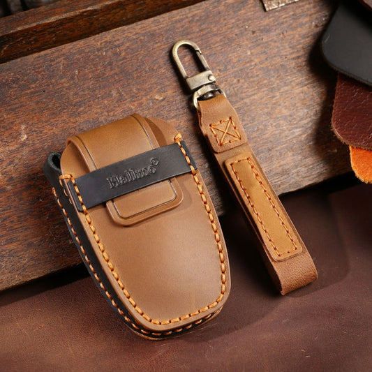 Pour Lincoln Hallmo Voiture en Cuir de Vachette Housse de Protection pour Clé Étui à Clé (Marron)